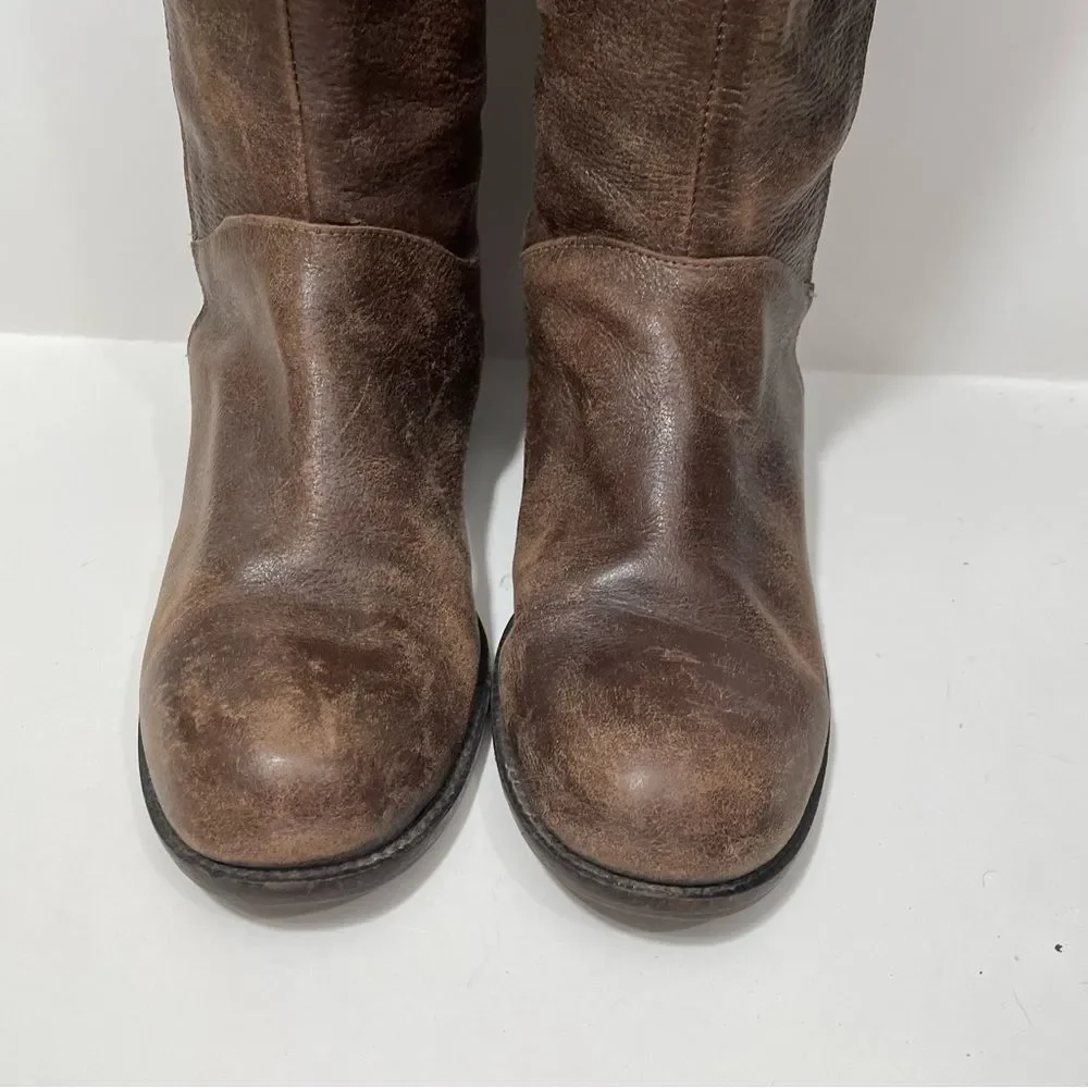 Anthropologie Schuler & Sons Brass Tracks Leather Boots